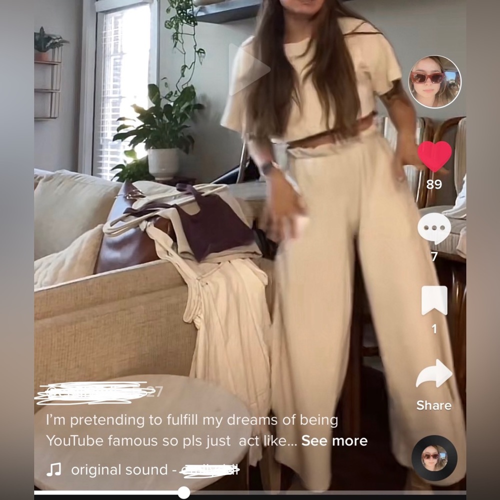 Free People Light Cream Two-Piece Lounge Set - Picture 4 of 4